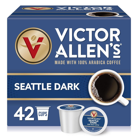 Victor Allen Seattle Dark Roast Coffee Pods 42 Count Single Serve K Cups