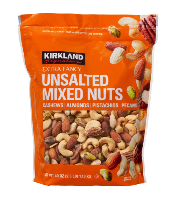 Kirkland Signature Extra Fancy Unsalted Mixed Nuts | 2.5 lbs (40 oz) | Cashews, Almonds, Pistachios & Pecans | FREE SHIPPING 🥜🌰