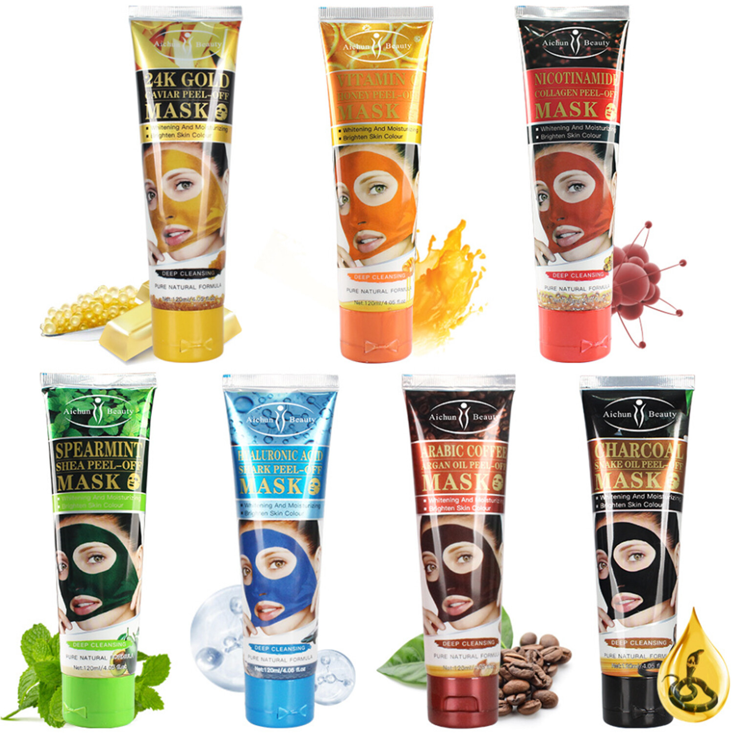 AICHUN BEAUTY Peel-Off Facial Mask Deep Cleansing Oil & Dirt Face Pores 120ml | Free Shipping