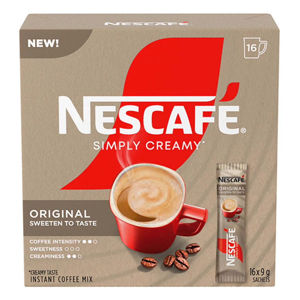 Nescafe Simply Creamy Instant Coffee Mix 16 Sachets 9g Each 144g