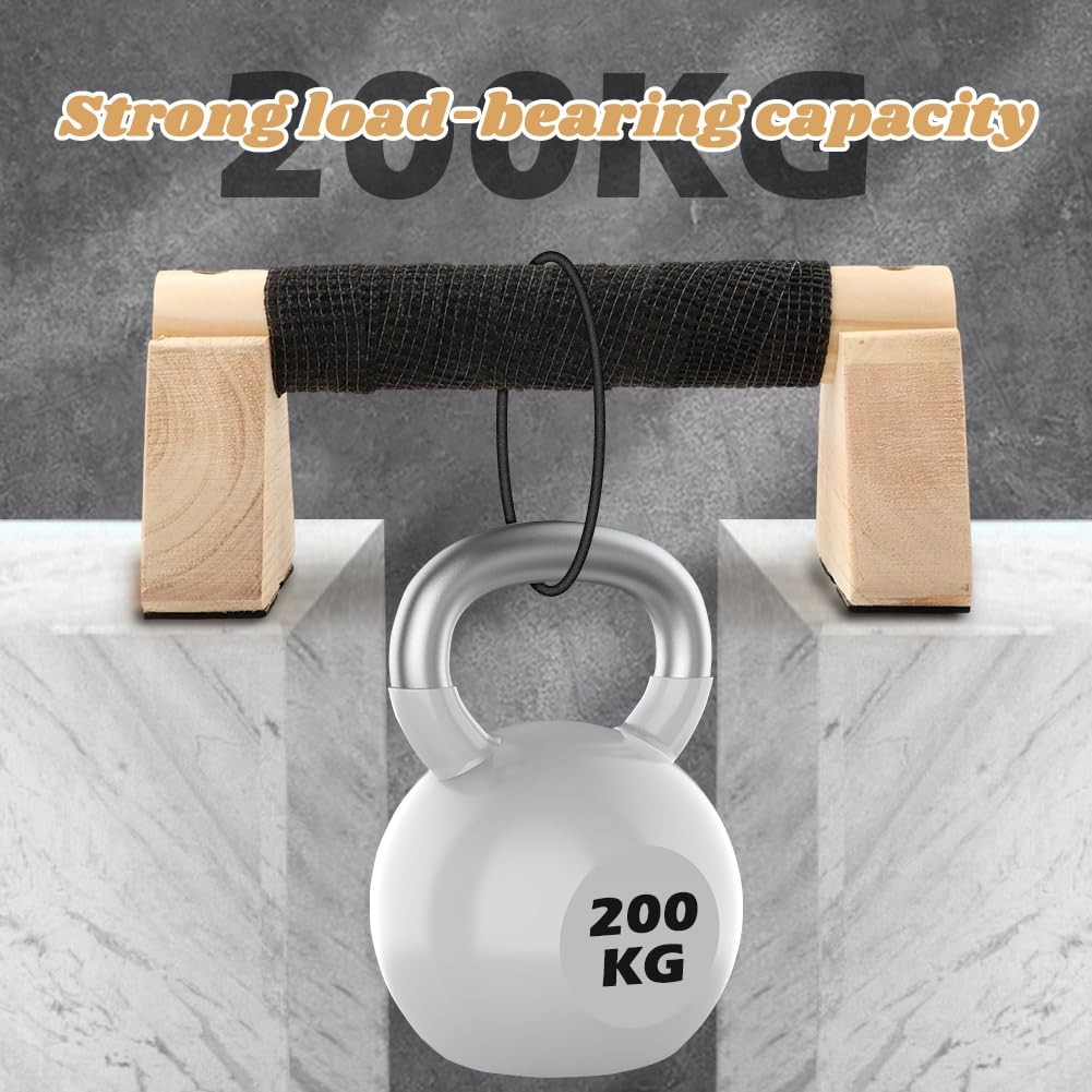 Wooden Push Up Bars for Calisthenics, Handstands, and Home Workouts