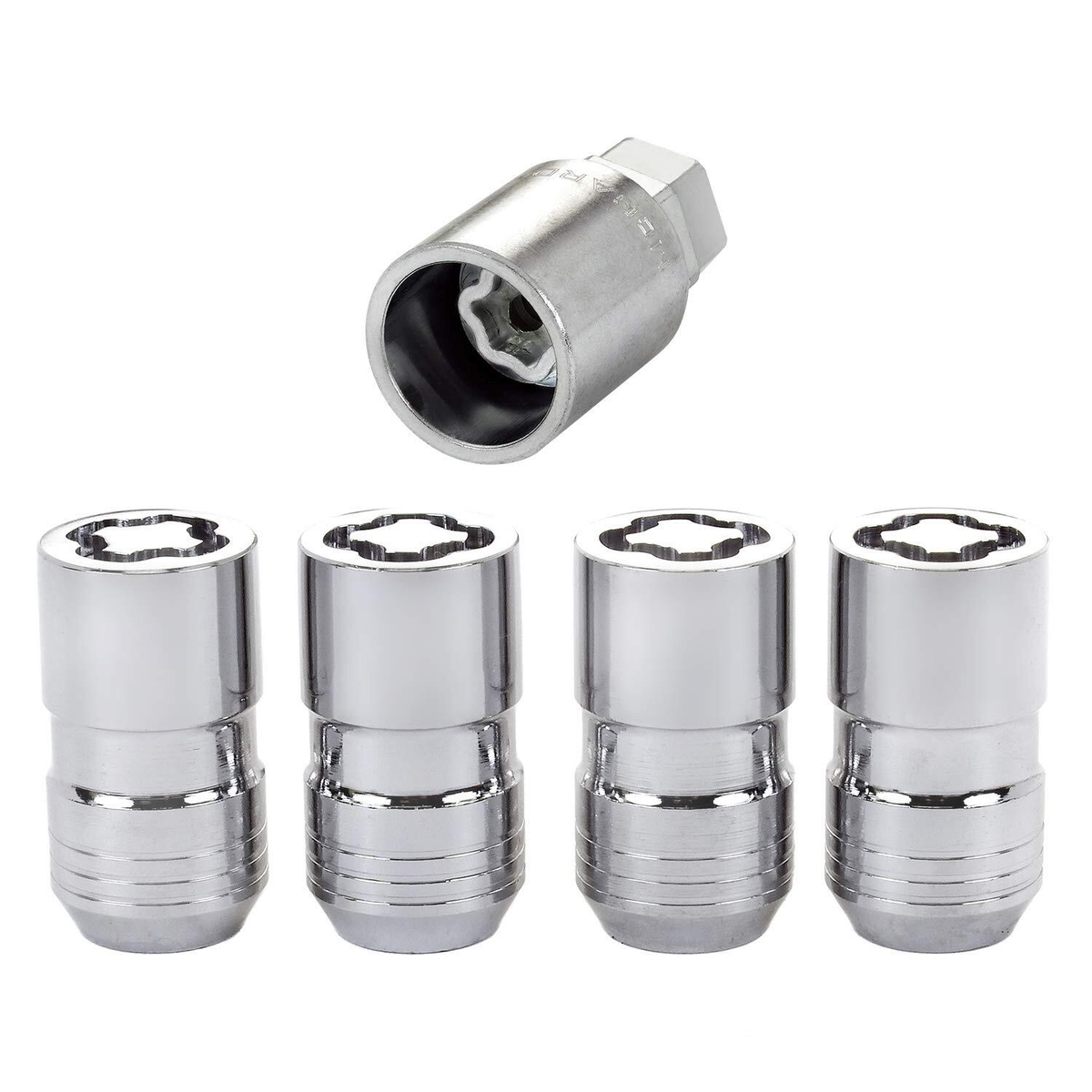 McGard Wheel Locks Set of 4 with Key M14 x 1.5 Cone Seat Chrome Finish
