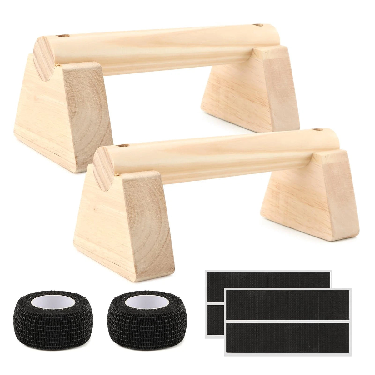 Wooden Push Up Bars for Calisthenics, Handstands, and Home Workouts