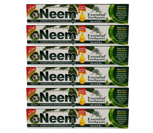 Neem Essential Toothpaste New 5-in-1 Formula 6 Pack Natural Oral Care