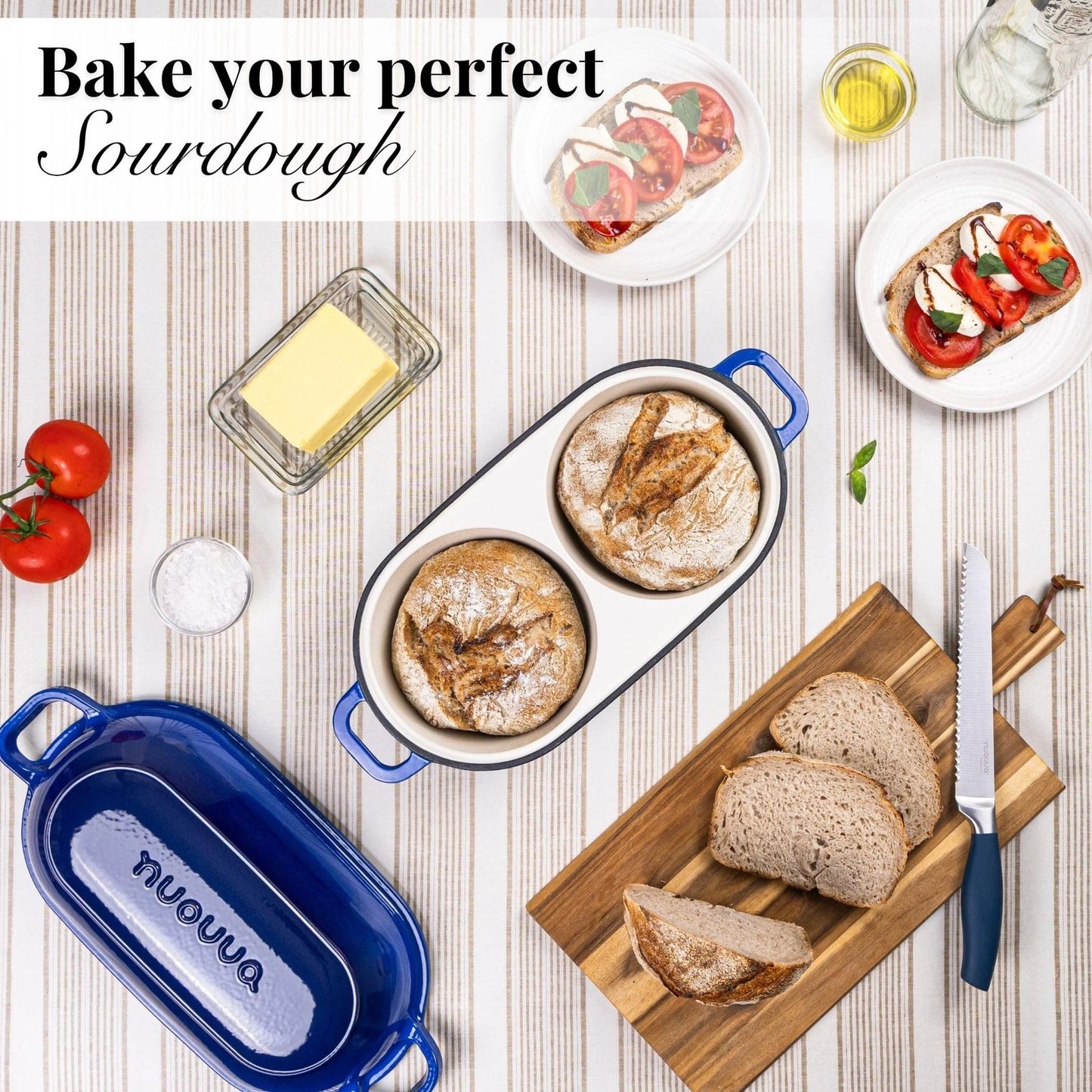 Dutch Oven For Sourdough Bread Baking – Enamelled Cast Iron Bread Loaf Pot – ...