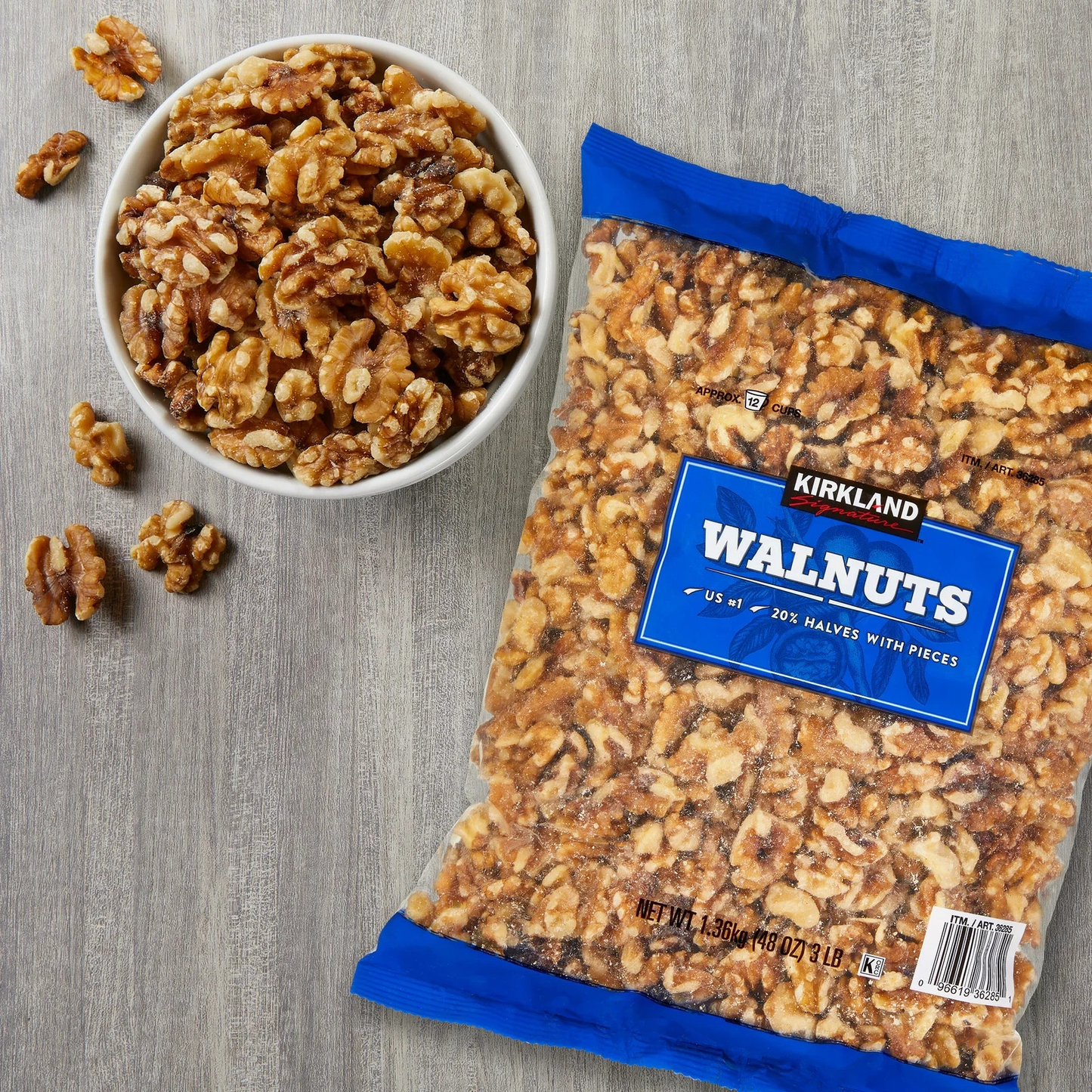 Kirkland Signature Walnuts 3 lbs | Premium Shelled Walnuts | Fresh Bulk Nuts