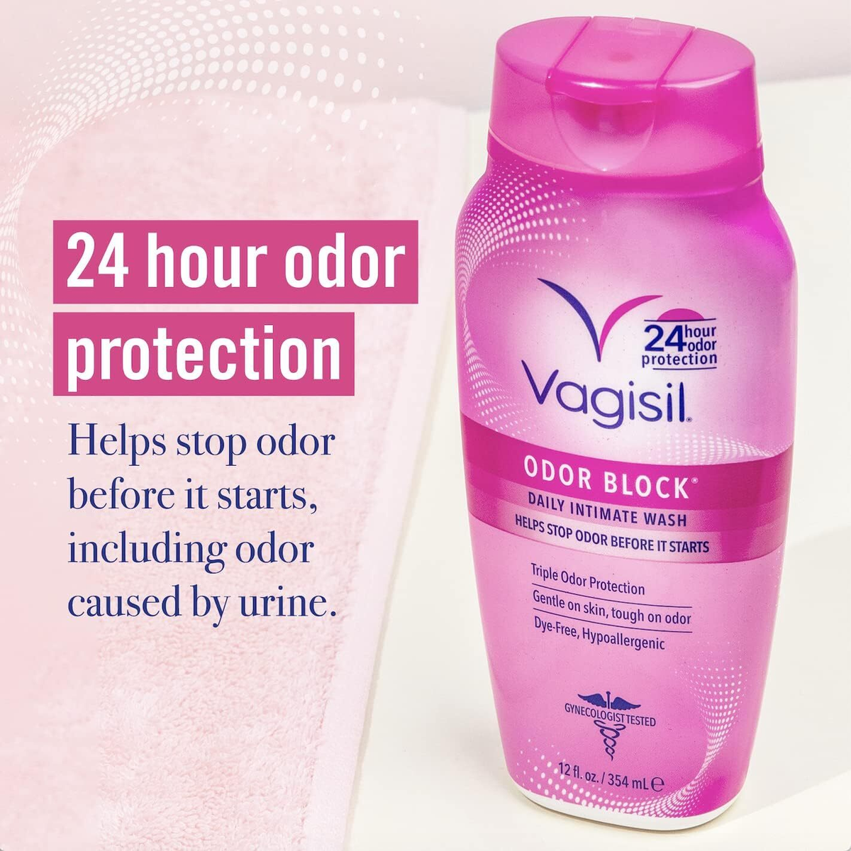 Vagisil Odor Block Daily Intimate Wash | 3 x 12 fl oz | Triple Odor Protection | pH Balanced | FREE SHIPPING