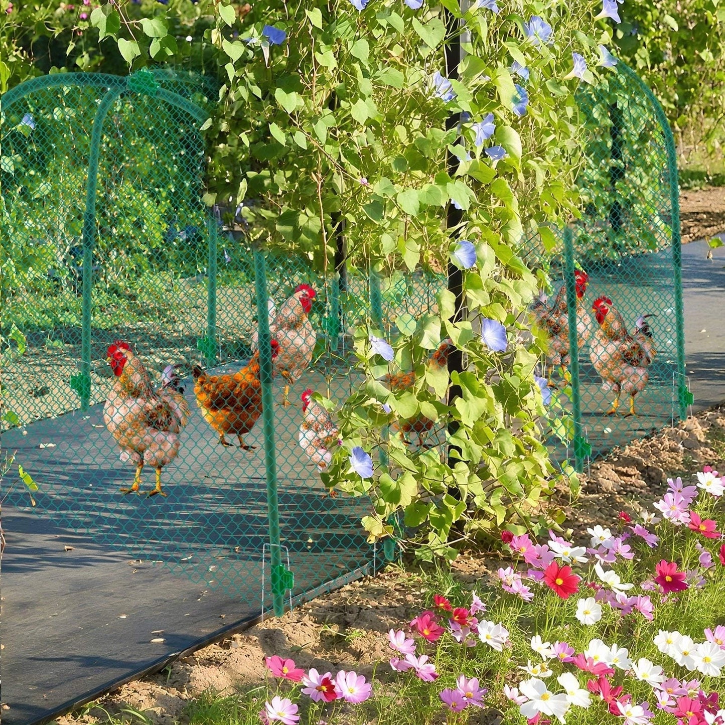 Large Chicken Tunnel Coop Run, 157 × 31.5 x 25.5 Inch, Easy to Install Gree
