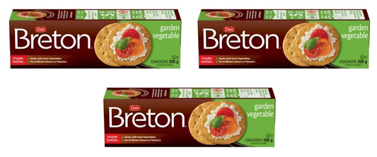 Dare Breton Garden Vegetable Crackers 200g (3 Pack) | Baked Vegetable Crackers Free shipping