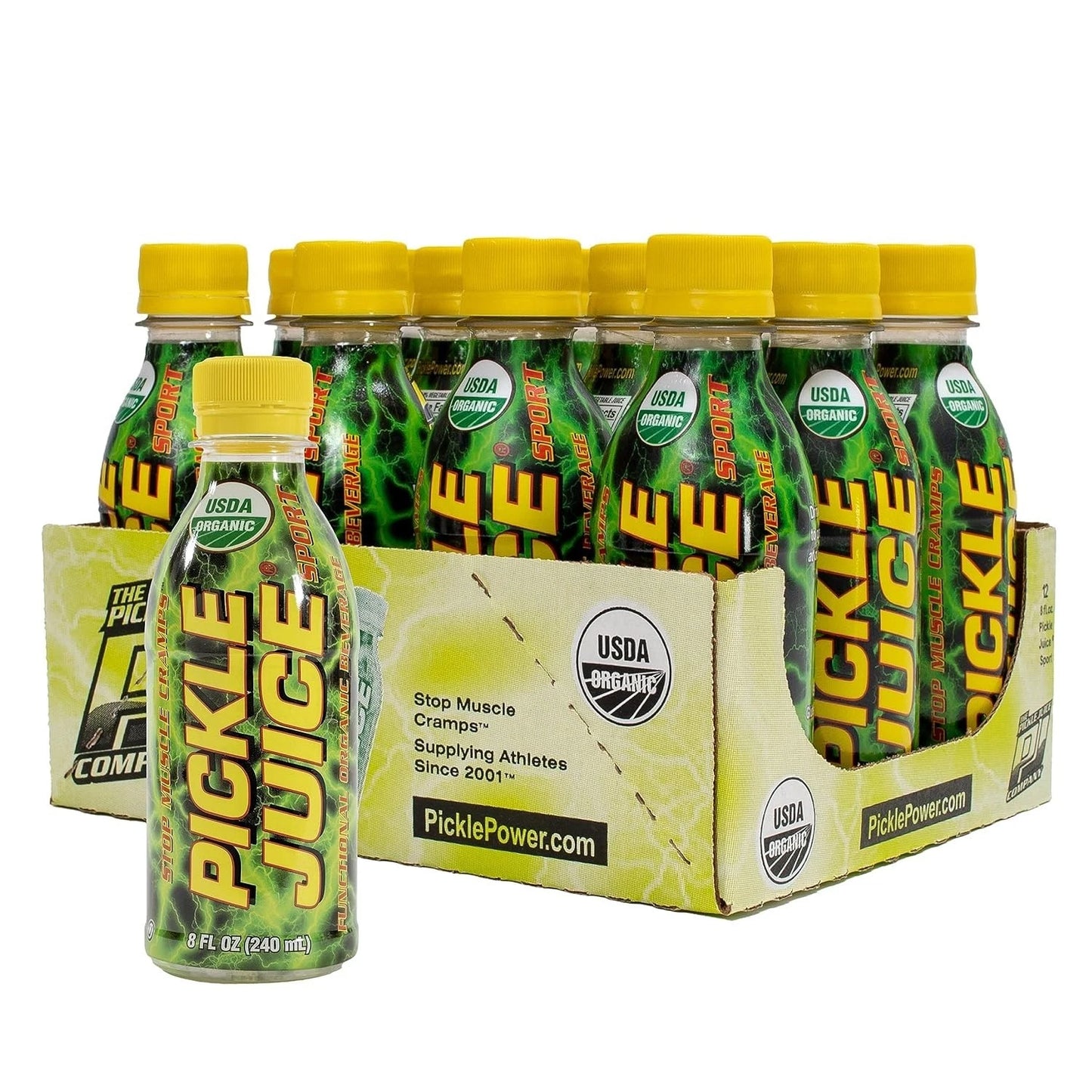 Pickle Juice Sports Drink - Relieves Cramps Immediately - 8 oz, 12 Pack, Natural