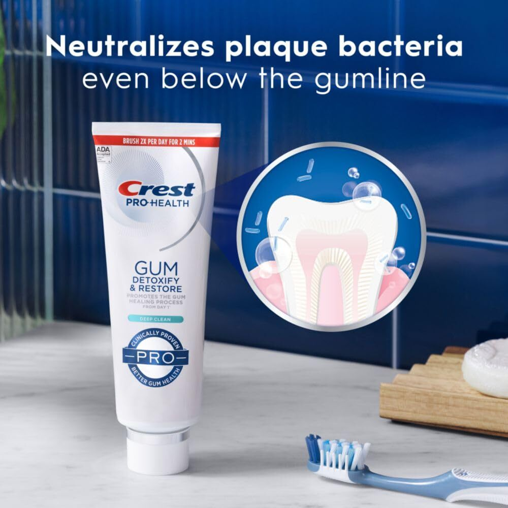 Crest Pro Health Gum Detoxify Restore Toothpaste Pack of 3 4.6 Ounce Tubes Free Shipping