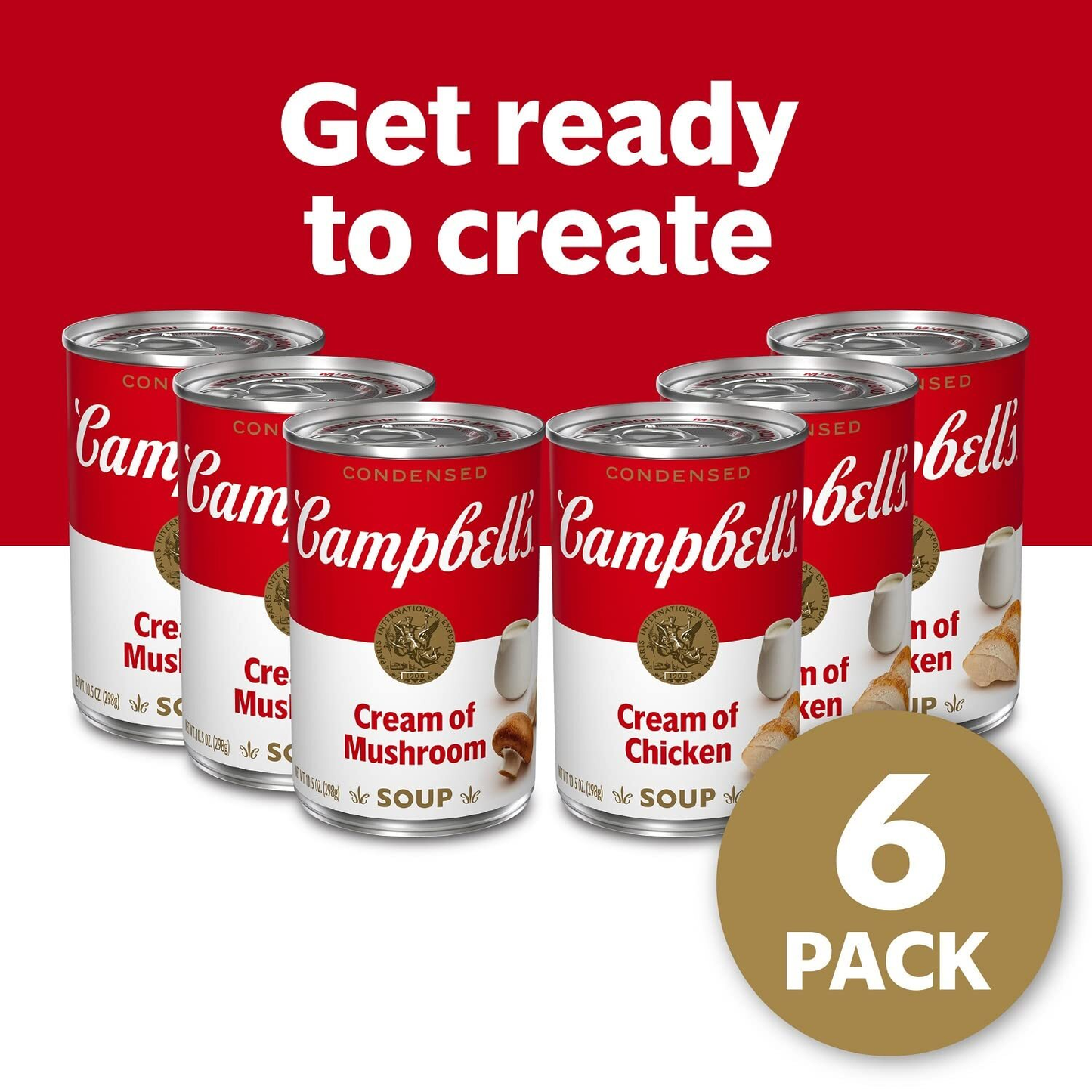 Campbell's Cream of Chicken and Mushroom Soup Variety Pack 6 Cans 10.5 o