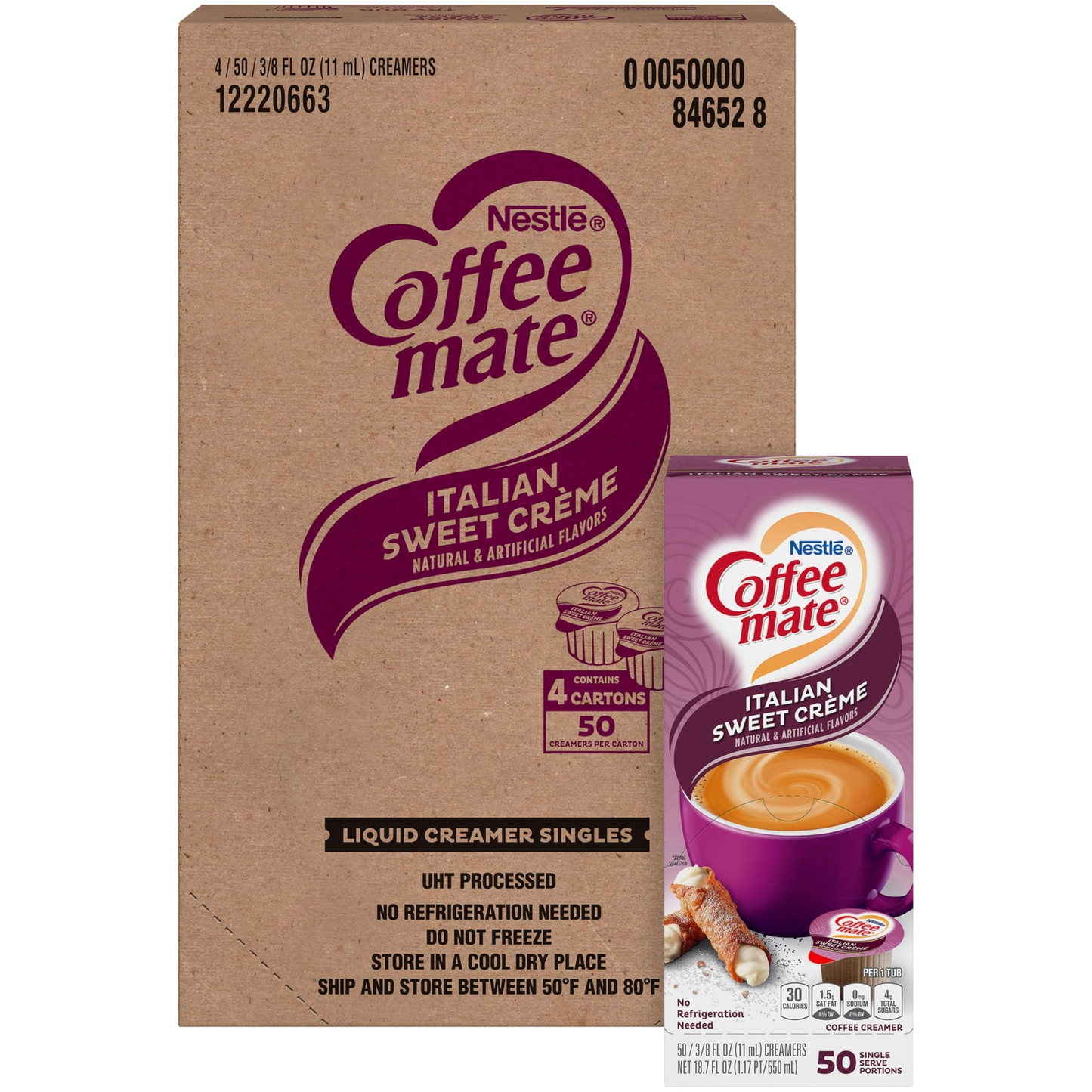 Nestle Coffee-Mate Italian Sweet Creme Non-Dairy Coffee Creamer 200 Singles