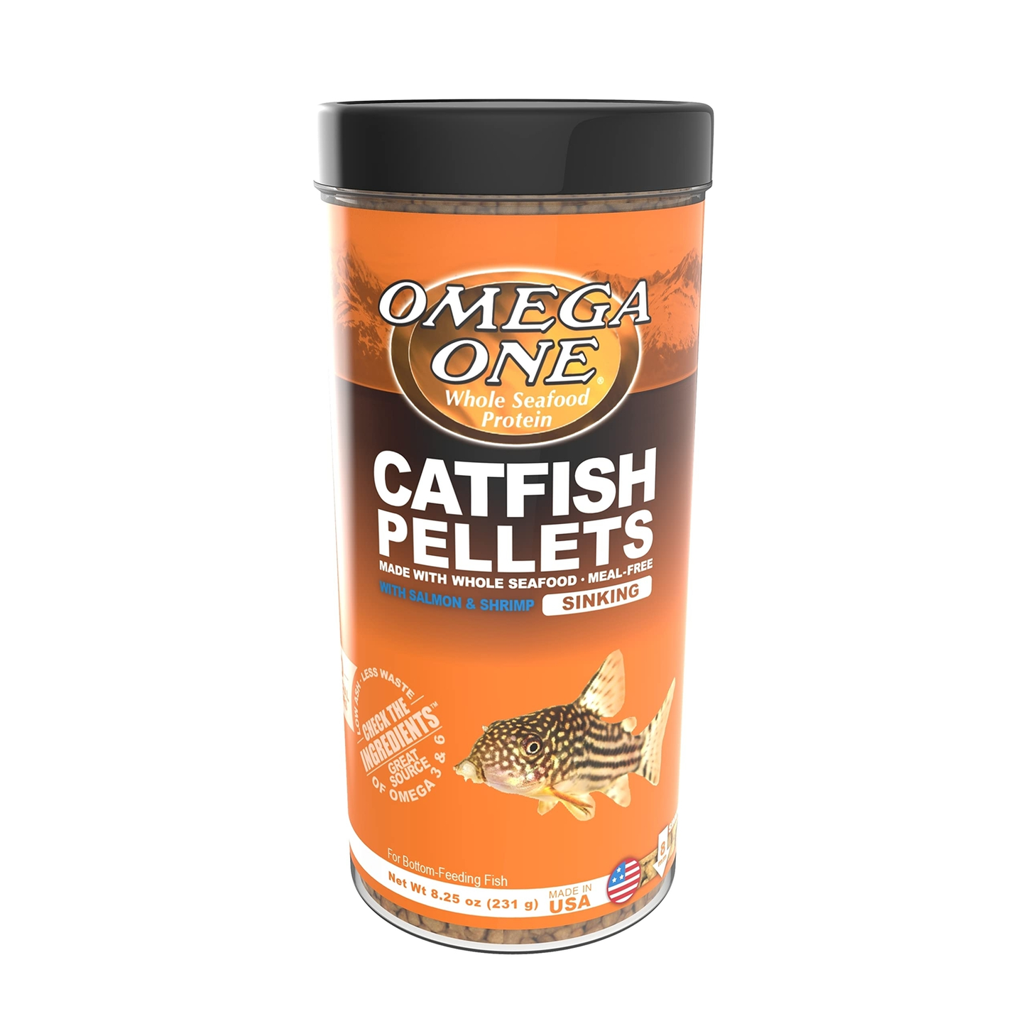 Premium Sinking Shrimp Pellets 8.25 Ounce Natural Fish Food Nutrition