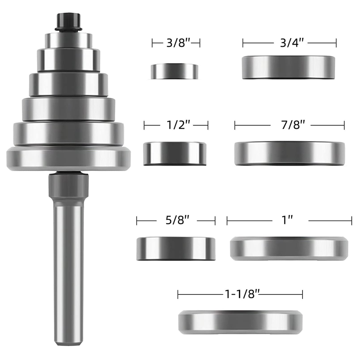 OWOOD Rabbet Router Bit | 1/4" Shank | 7 Bearings | 1/8"-1/2" Cutting Depths | Woodworking Tool | FREE SHIPPING 🪵🔧