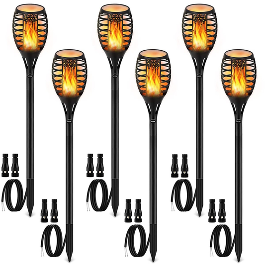 LUYE Low Voltage Outdoor Wired LED Landscape Torch Lights for Garden & Pathway