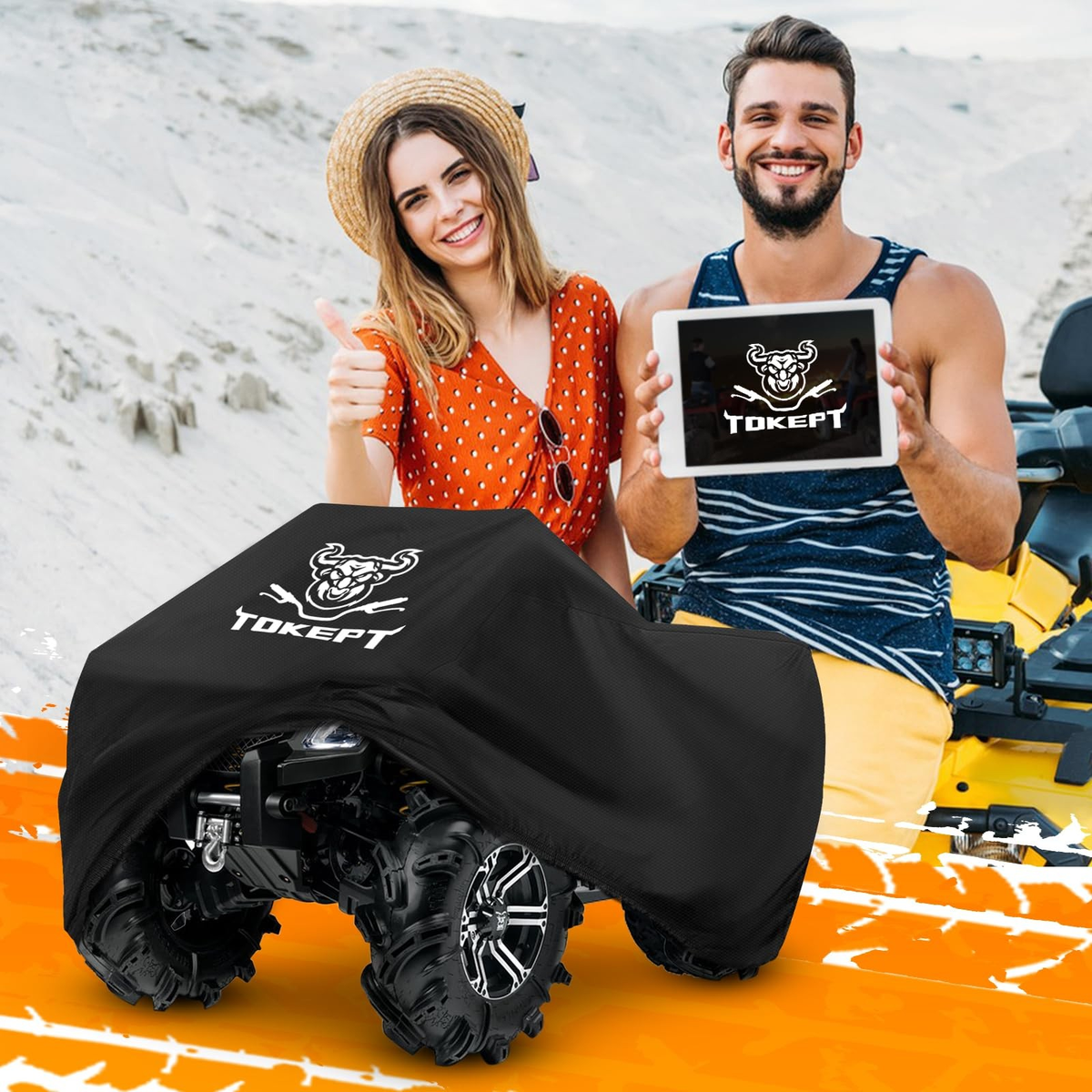 Heavy Duty Waterproof ATV Cover for 100" 4 Wheeler Quad, Fits Honda, Polaris,
