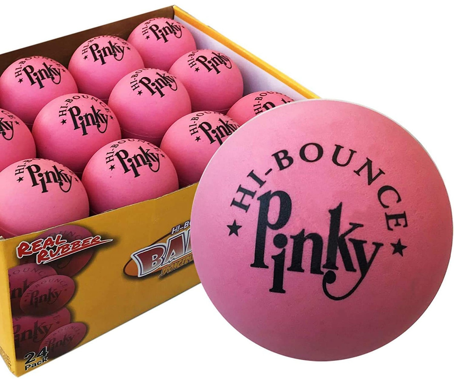 Premium Rubber Ball 24 Balls Pack Pinky Bouncy Ball Colorful Display Box and ...