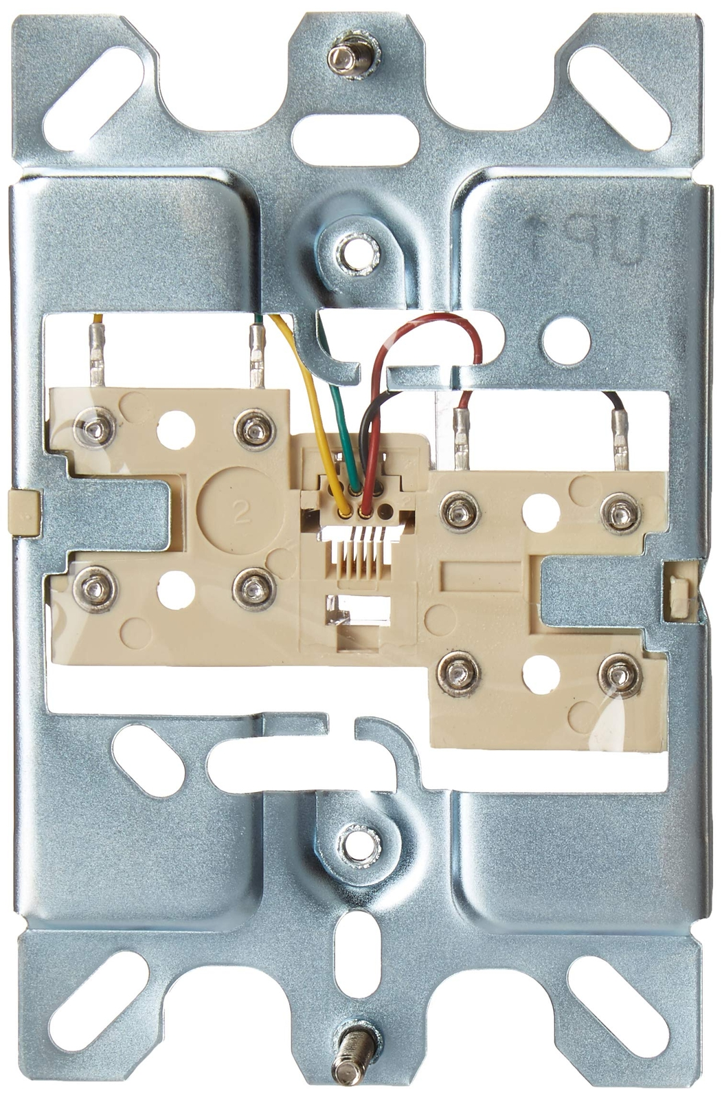 Leviton C0256-SS Telephone Wall Phone Wallplate Surface Mount Jack Stainless Steel 6P4C