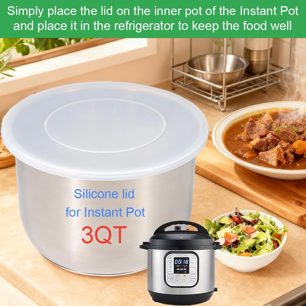 Silicone Lid for Instant Pot 3 QT, 8.1IN Reusable Pot Cover for Instant Pot 3...