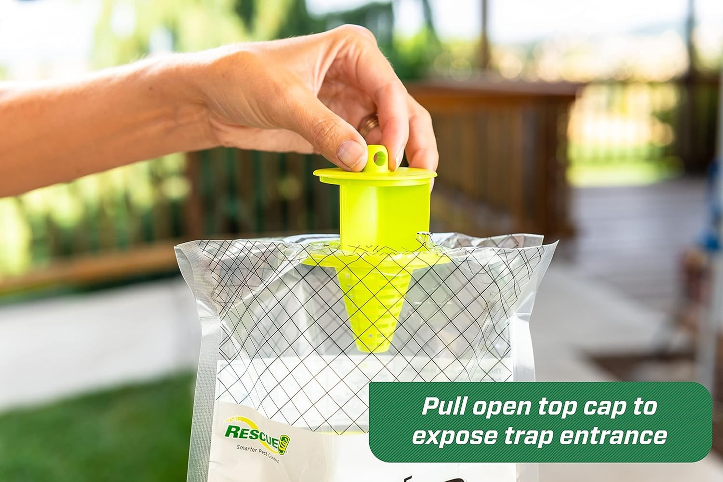 RESCUE! Big Bag Fly Trap Disposable, Outdoor Use 12 Traps Hanging Style