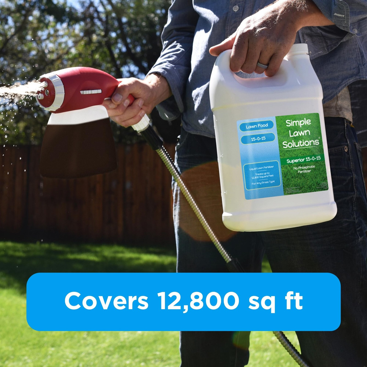 Superior 15-0-15 Liquid Lawn Fertilizer - Lawn Food for Growth & Green - Nitr...