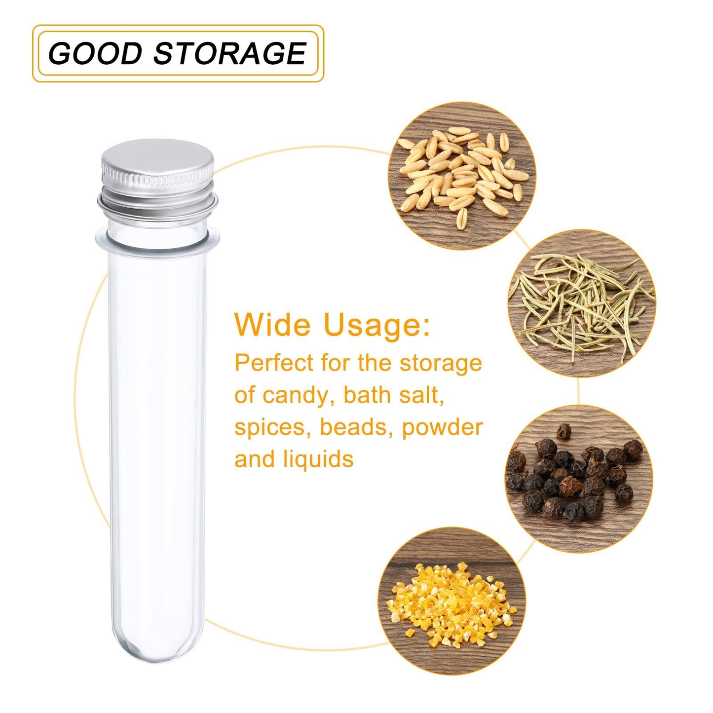 PATIKIL 150Pcs 45ml Plastic Test Tube with Screw Caps, 140x25mm Tubes Aluminu...