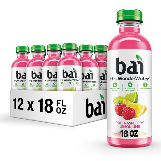 Bai Antioxidant Infused Water Beverage, Raspberry Lemon Lime, with Vitamin C ...