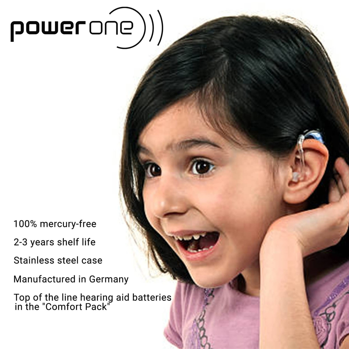 Power One Cochlear Implant Batteries 60 Pack – 10 Packs Made in Germany