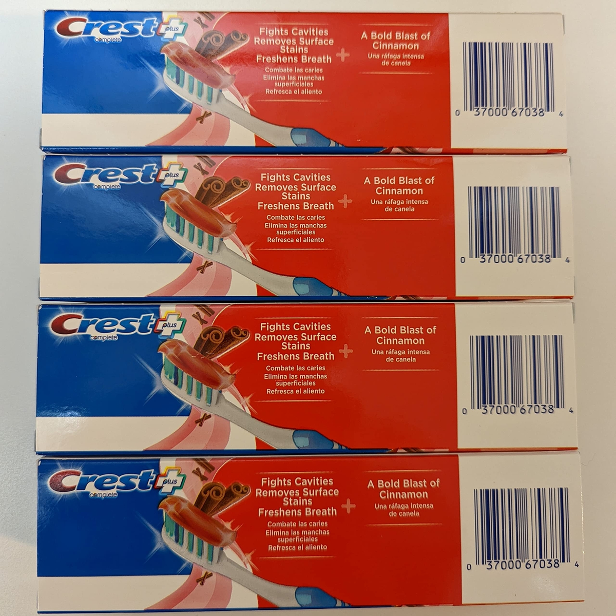 Crest Plus Complete Whitening Toothpaste Cinnamon Rush Pack of 4 5.4 Oz