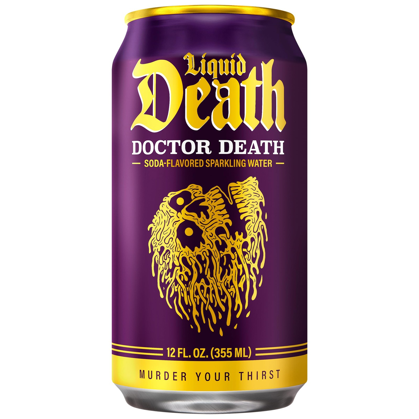 Liquid Death Doctor Death Soda-Flavored Sparkling Water. 12 pack