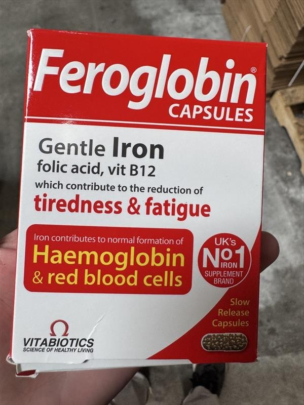 Vitabiotics Feroglobin 30 Capsules Pack of 6 from UK – Gentle Iron Supplement – Free Shipping