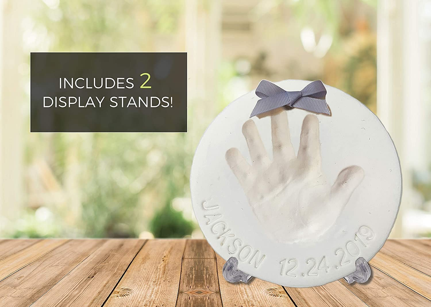 Baby Handprint & Footprint Keepsake Ornament Kit – Makes 2 Baby Memory Ornaments | Free Shipping