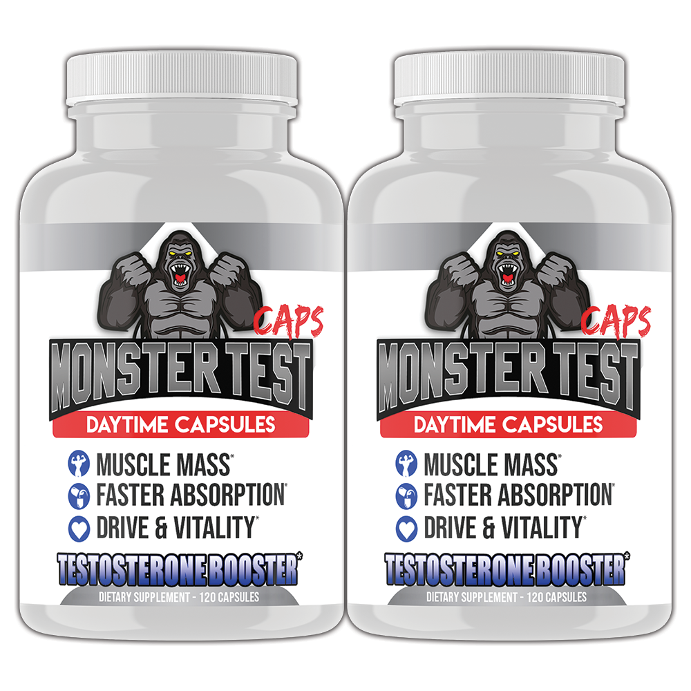 #1 Test Booster Monster Test Caps for Men 120 Capsules 2-Pack Male Performance Supplement-Free Shipping