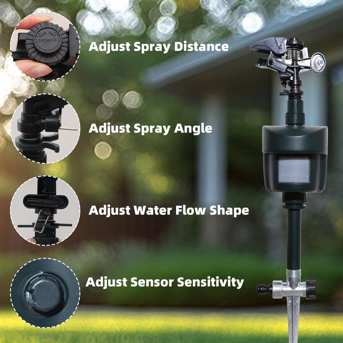 Automatic Motion Sensor Sprinkler for Garden  Water Sprayer with Stake