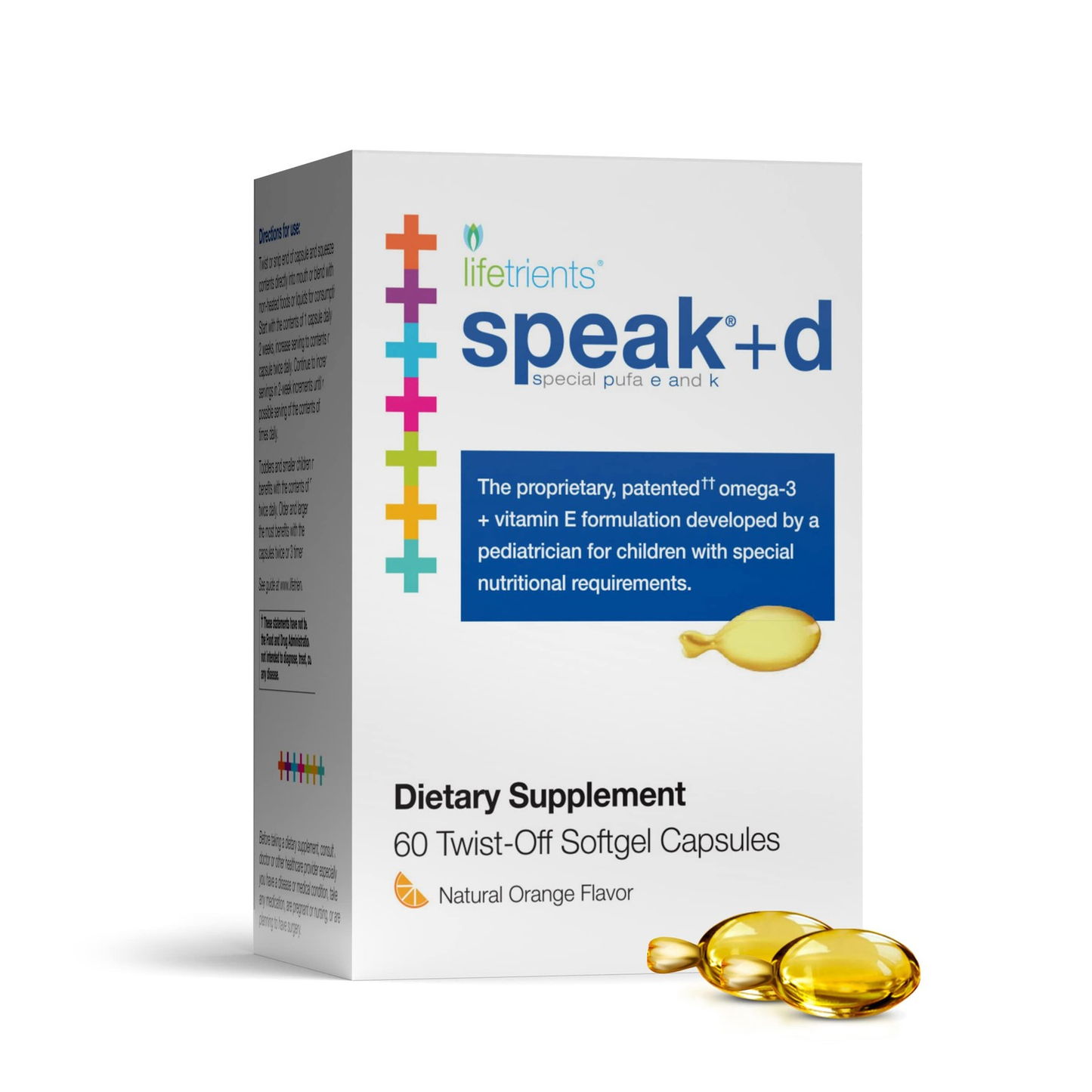 Lifetrients Speak+d Twist-Off Softgels – Natural Orange – 60 Softgels – Pedia...