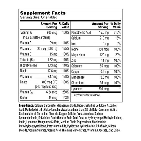 One A Day Men's Complete Multivitamin 300 Tablets Energy Immune Heart Health