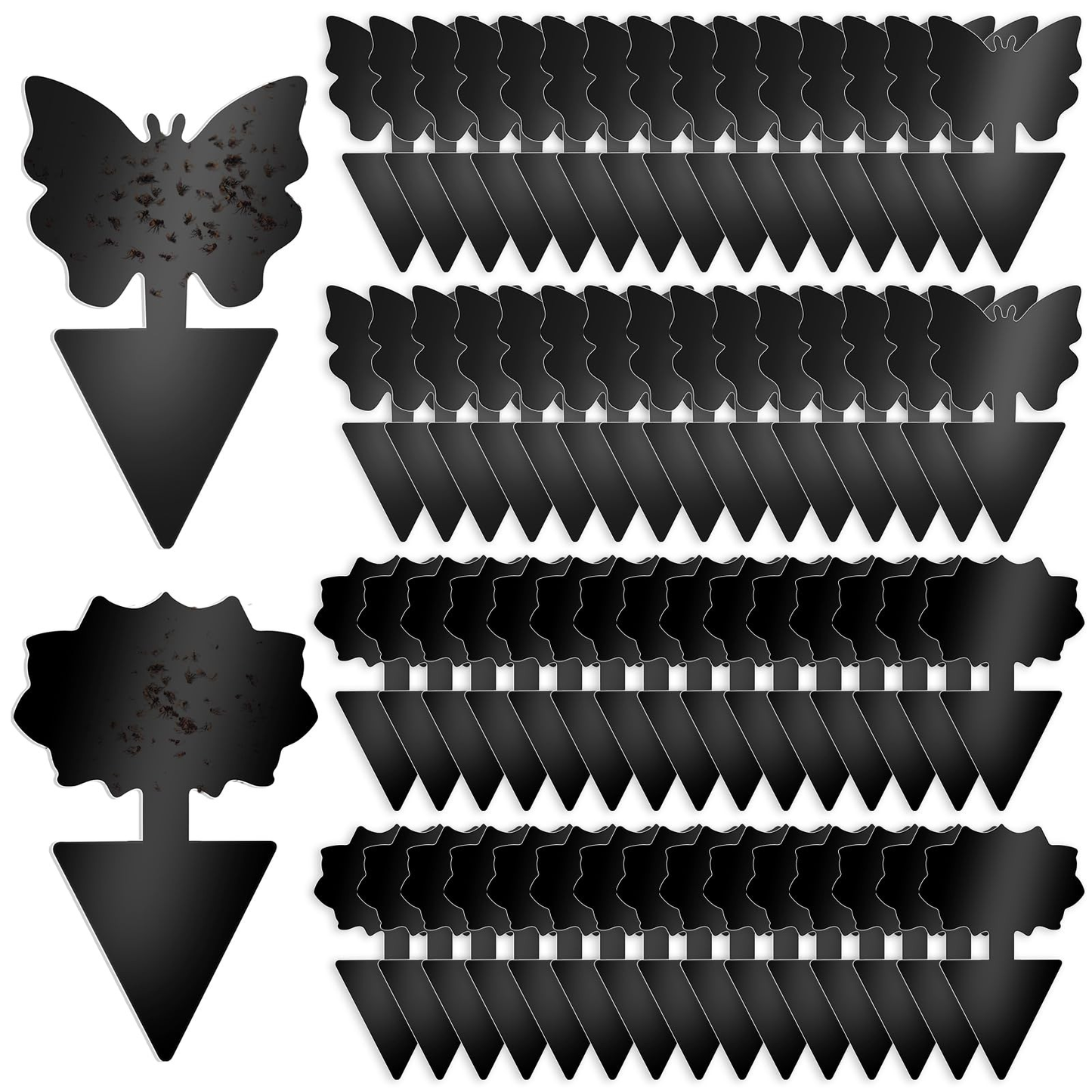 Fruit Fly Traps 60 Pack Black Sticky Traps for Fungus Gnats, Plant Flies & Indoor Plants