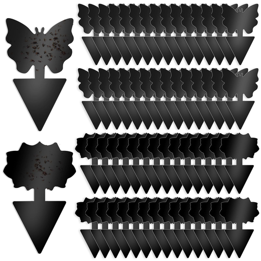 Fruit Fly Traps 60 Pack Black Sticky Traps for Fungus Gnats, Plant Flies & Indoor Plants