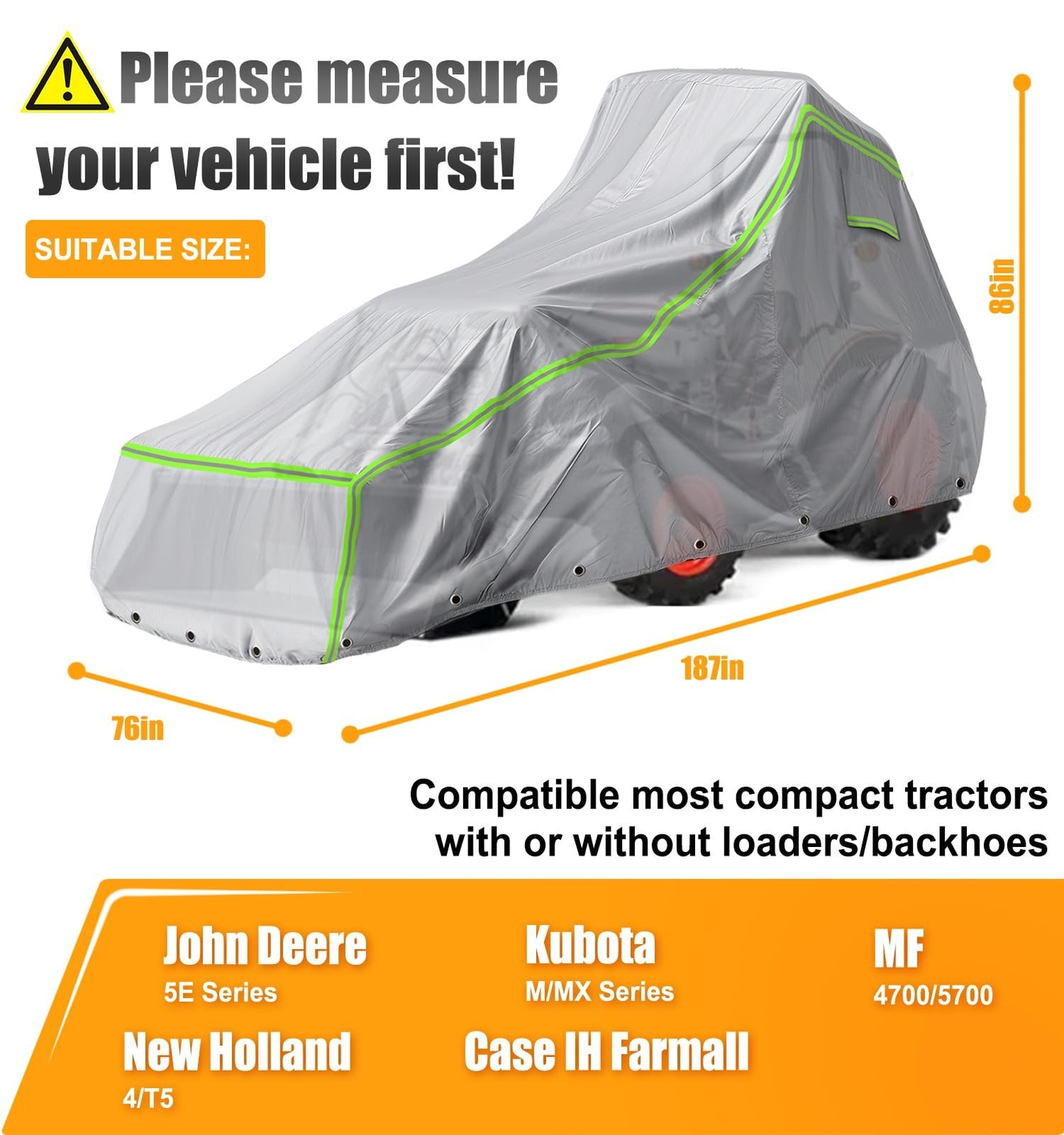 600D Oxford Tractor Cover for John Deere, Kubota & New Holland – Heavy Duty Protectio