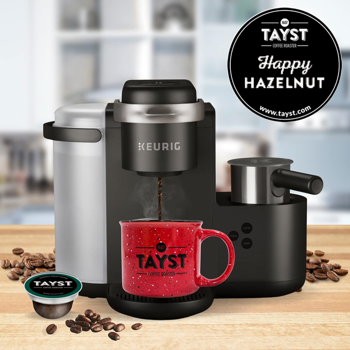 Tayst Happy Hazelnut Coffee Pods Medium Roast K Cup Compatible Single Serve Coffee