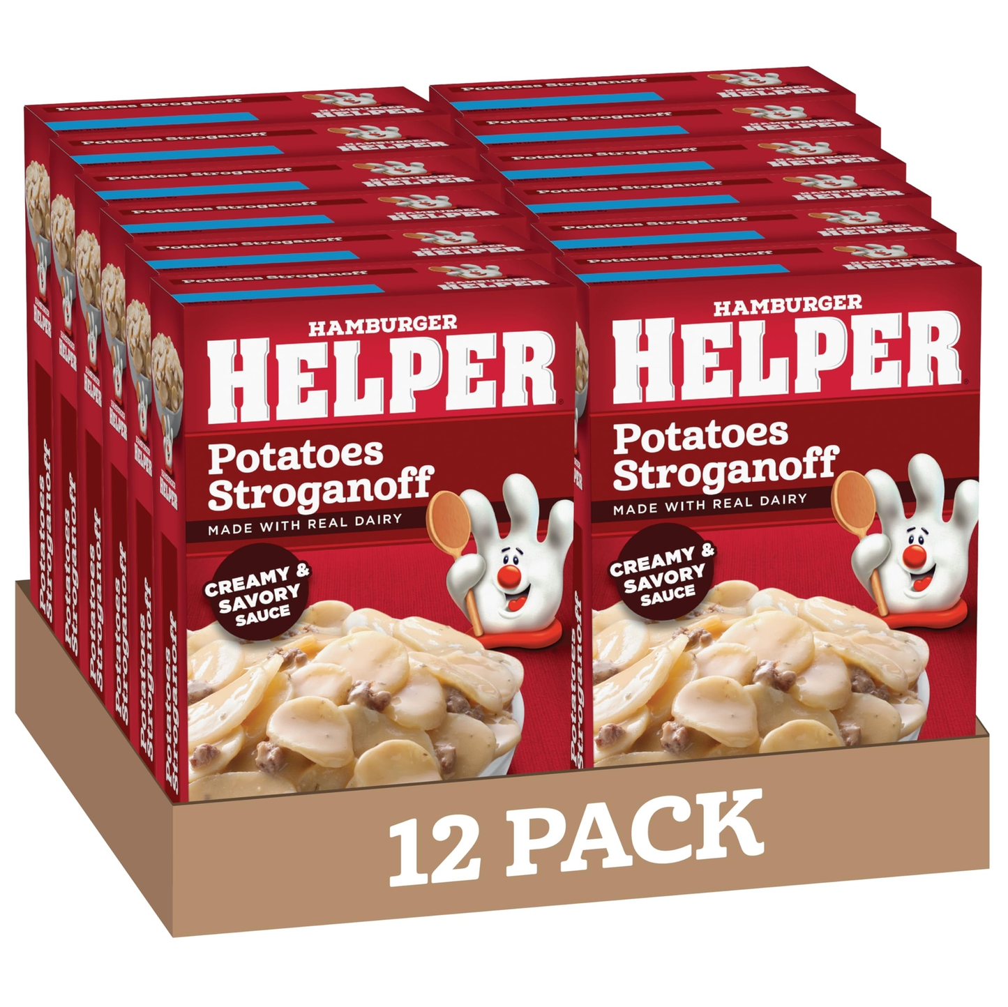 12 Pack Hamburger Helper Potatoes Stroganoff Family Meal Easy Cook 5 Ounce