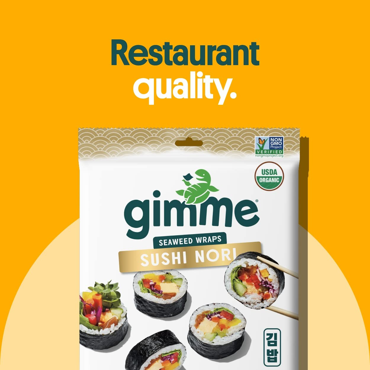 Gimme Organic Sushi Nori Seaweed Snacks 50 Count Premium Gluten Free Vegan Keto