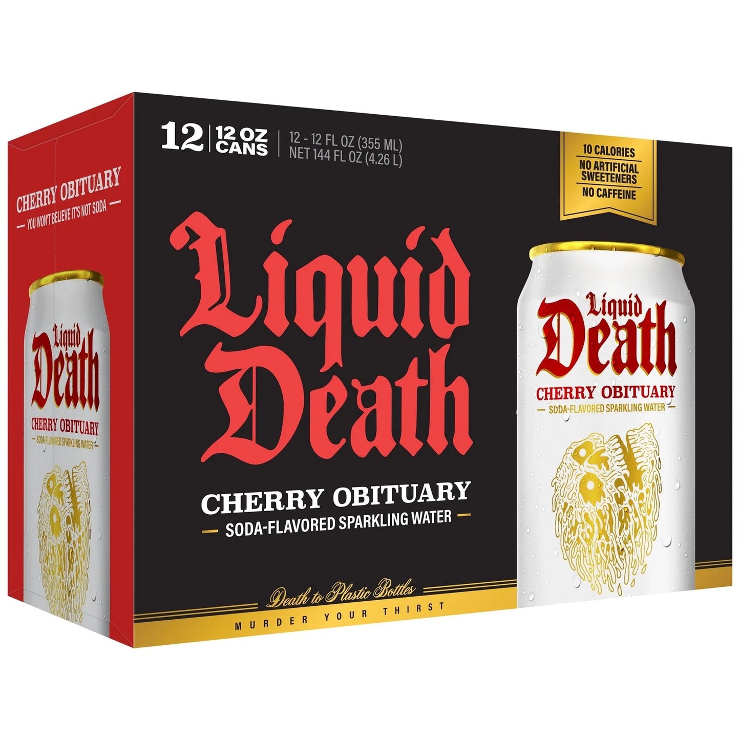 Liquid Death Soda-Flavored Sparkling Water - Cherry 12 Fl Oz (Pack of 12)