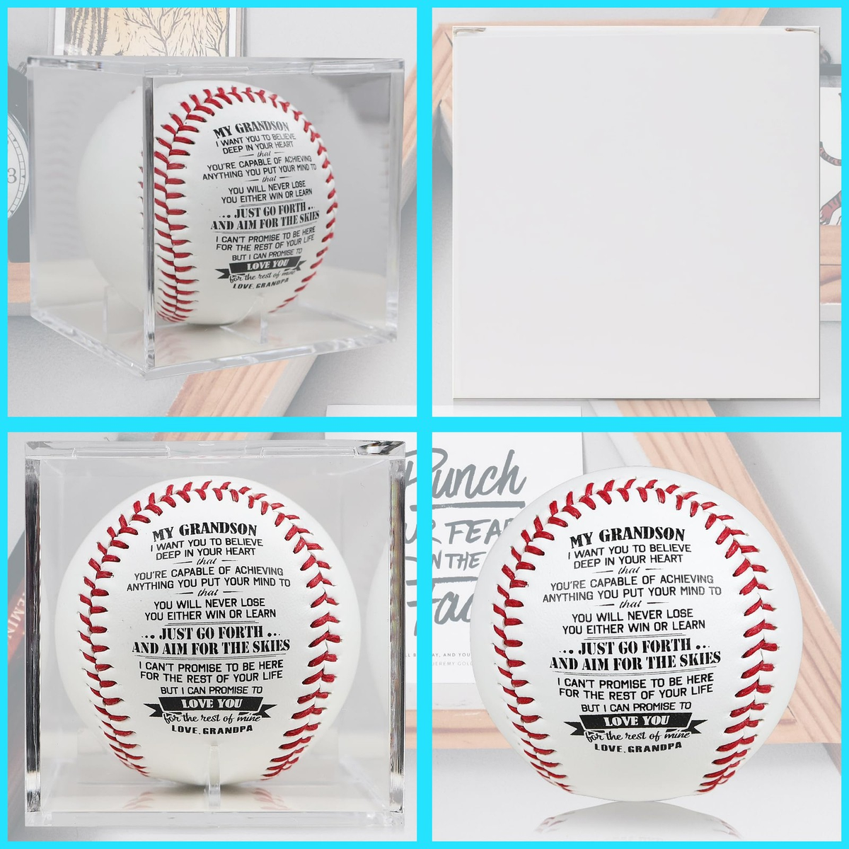 Personalized Baseball Gift for Grandson | Inspirational Birthday & Christmas Keepsake | 7.2cm | FREE SHIPPING ⚾🎁