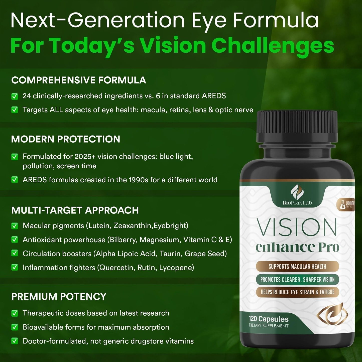 Vision Enhance Pro Eye Wellness Supplement – Lutein, Zeaxanthin & Botanical Blend for Eye Health