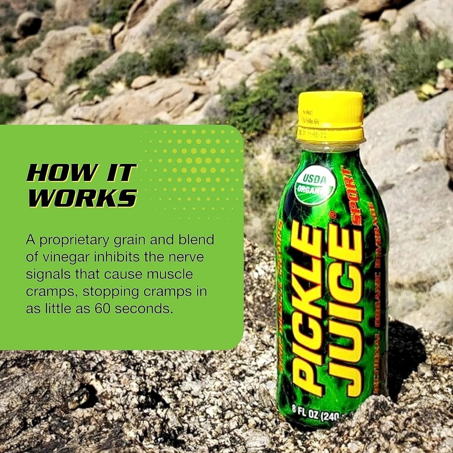 Pickle Juice Sports Drink - Relieves Cramps Immediately - 8 oz, 12 Pack, Natural
