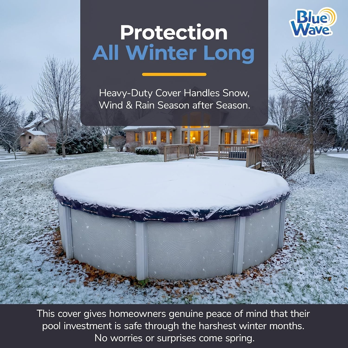 Arctic Armor 18-ft Round Above Ground Pool Winter Cover Navy Solid polyethylene