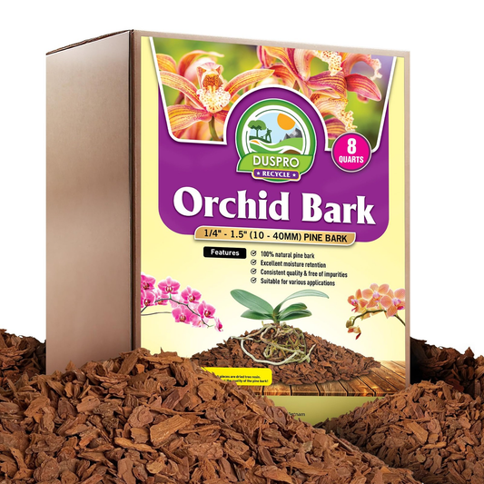 Natural Orchid Bark Pine Mulch | 8 QT Bag | Plant Repotting & Potting Medium | Drainage & Root Aeration | FREE SHIPPING 🌱🪴