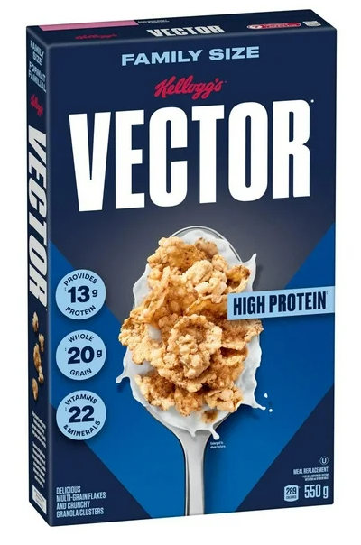 Kellogg's Vector Protein Breakfast Cereal 550g (2 Pack) – High Protein Canadian Cereal Free Shipping